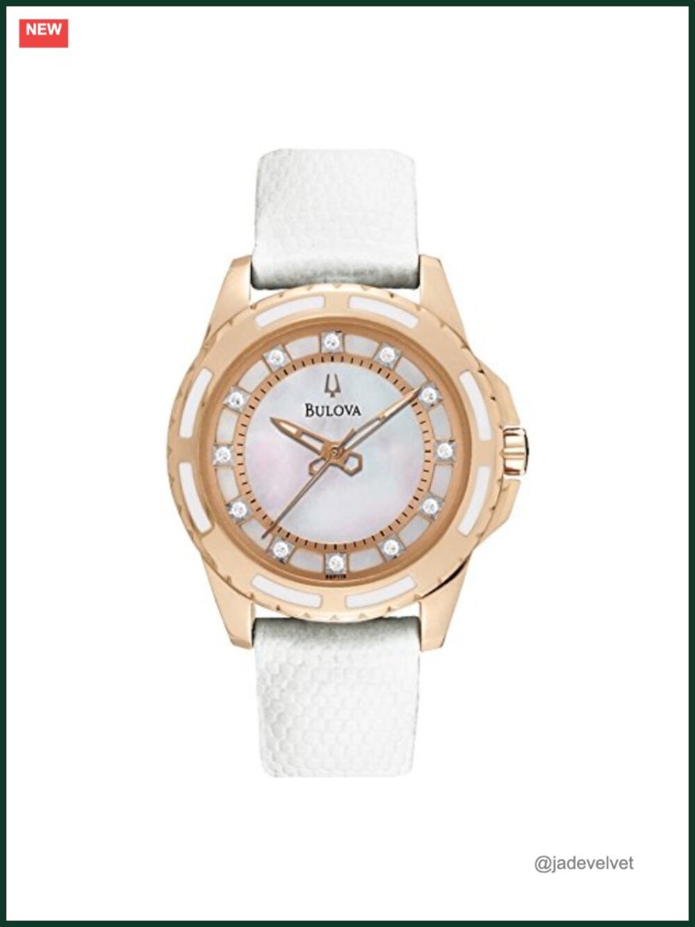 Ladies Classic Diamond 3-Hand Quartz Watch Rose Gold Stainless Steel White
